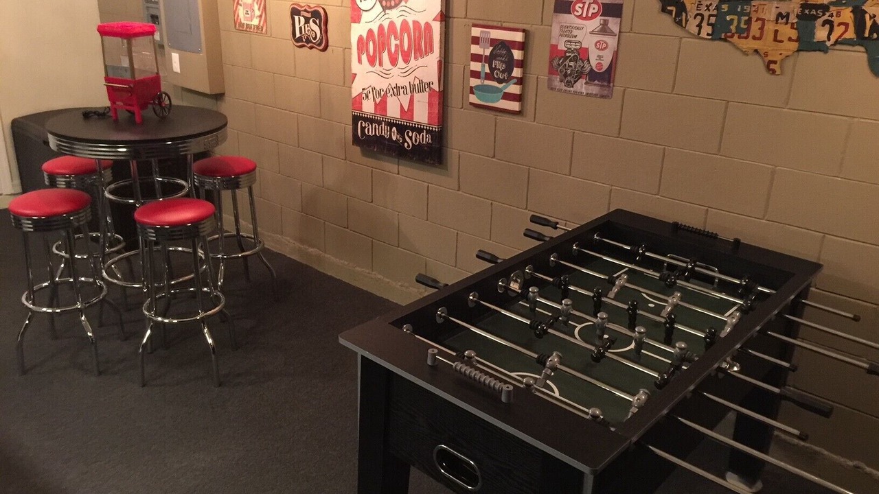Foosball and bar in the games room